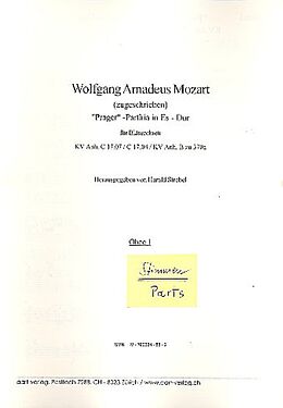 Wolfgang Amadeus Mozart Notenblätter Prager Parthia Es-Dur Nr.3 KVAnhC17.07