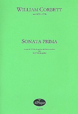 William Corbett Notenblätter Sonata prima für 2 Viole da gamba oder