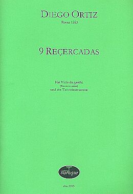 Diego Ortiz Toledano Notenblätter 9 Recercadas