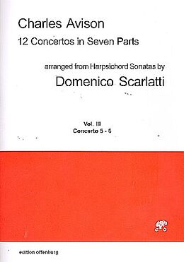 Charles Avison Notenblätter 12 Concertos in 7 Parts vol.3 (nos.5-6)