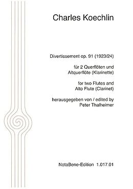 Charles Louis Eugene Koechlin Notenblätter Divertissement op.91