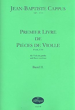 Jean-Baptiste Cappus Notenblätter 1. Livre de pièces de violle Band 2 für
