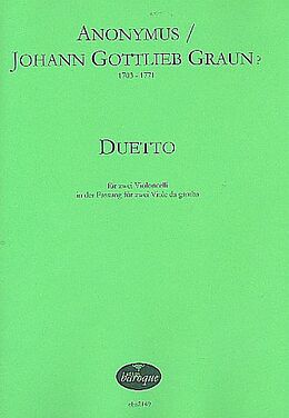 Johann Gottlieb Graun Notenblätter Duetto