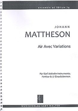 Johann Mattheson Notenblätter Air avec variations