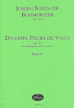 Joseph Bodin de Boismortier Notenblätter Diverses pièces de viole op.31 Band 2