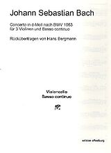 Johann Sebastian Bach Notenblätter Konzert d-Moll nach BWV1063