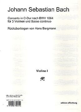 Johann Sebastian Bach Notenblätter Konzert C-Dur nach BWV1064