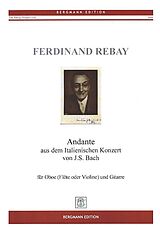 Ferdinand Rebay Notenblätter Andante aus dem italienischen Konzert von J.S. Bach
