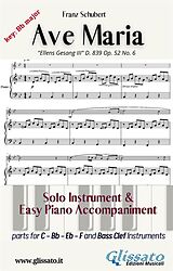 eBook (epub) Ave Maria (Schubert) - Solo & Easy Piano (key Bb) de Franz Schubert