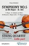 E-Book (epub) Cello part: Symphony No.5 by Schubert for String Quartet von Franz Schubert, A Cura Di Enrico Zullino