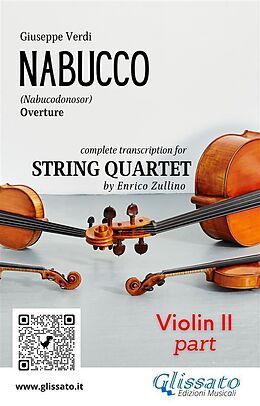 eBook (epub) Violin II part of "Nabucco" overture for String Quartet de Giuseppe Verdi, A Cura Di Enrico Zullino