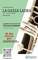 eBook (epub) Alto Clarinet part of "La Gazza Ladra" overture for Clarinet Quintet de Gioacchino Rossini, A Cura Di Enrico Zullino