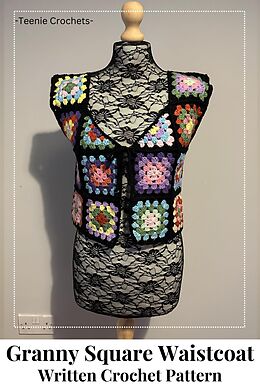 E-Book (epub) Granny Square Waistcoat - Written Crochet Pattern von Teenie Crochets