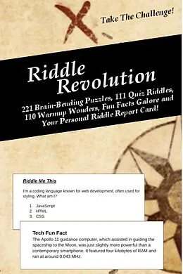 E-Book (epub) Riddle Revolution: 221 Brain-Bending Puzzles, 111 Quiz Riddles, 110 Warmup Wonders, Fun Facts Galore, and Your Personal Riddle Report Card! (Education by Riddles, #1) von Drew Zeitlin