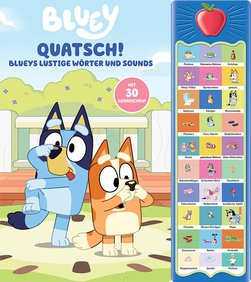 Bluey - Quatsch! Blueys lustige Wörter und Sounds - 30-Button-Soundbuch - interaktives Bilderbuch mit 30 Geräuschen