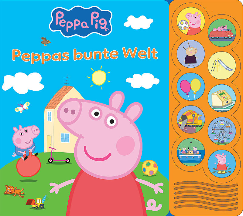 Peppa Pig - Peppas bunte Welt - Interaktives Pappbilderbuch mit 10 lustigen Geräuschen für Kinder ab 18 Monaten - Peppa Wutz