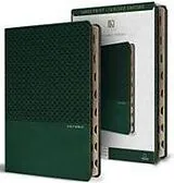 Kartonierter Einband KJV Holy Bible, Large Print, Handy Size Format, Green Premium Imitation Leather with Ribbon Marker, Red Letter, Thumb Index von KING JAMES VERSION