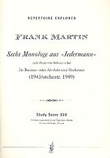 Frank Martin Notenblätter 6 Monologe aus Jedermann nach