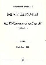 Max Bruch Notenblätter Konzert d-Moll Nr.3 op.58