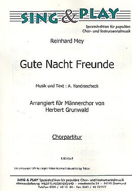 Reinhard Mey Notenblätter Gute Nacht Freunde