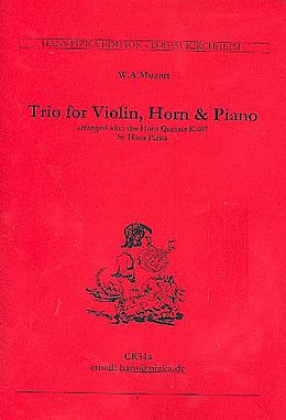 Wolfgang Amadeus Mozart Notenblätter Trio Es-Dur für Violine, Horn in Es und Klavier