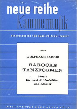 Wolfgang Jacobi Notenblätter Barocke Tanzformen für 2 Altblockflöten