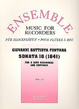 Giovanni Battista Fontana Notenblätter Sonata no.16 for