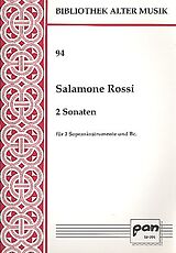 Salomon Rossi Hebreo Notenblätter 2 Sonaten für 2 Sopraninstrumente