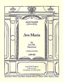 Jacob Arcadelt Notenblätter Ave Maria