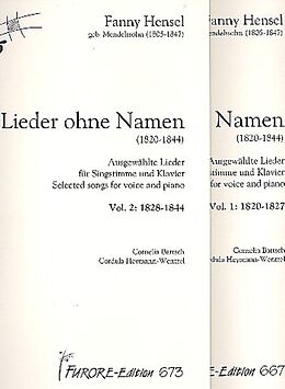 Fanny (Mendelssohn) Hensel Notenblätter Lieder ohne Namen (1820-1844) Band 1 und Band 2