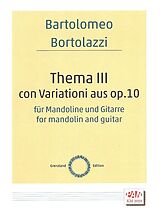 Bartolomeo Bortolazzi Notenblätter 3. Thema und Variationen aus op.10 für