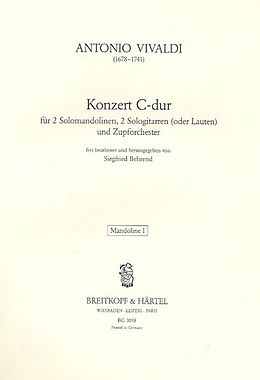 Antonio Vivaldi Notenblätter Konzert C-Dur für 2 Solomandolinen