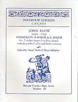 John Blow Notenblätter Sonatas a major and g major