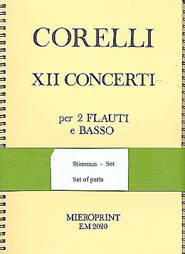 Arcangelo Corelli Notenblätter 12 Concerti für 2 Flöten und Bc