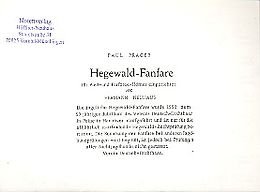 Paul Prager Notenblätter Hegewald-Fanfare