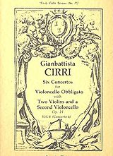 Giovanni Battista Cirri Notenblätter Concerto op.14,6 for violoncello