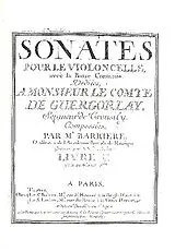 Jean-Baptiste Barriere Notenblätter Sonates pour le violoncelle avec la basse continue vol.1