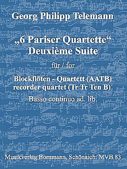Georg Philipp Telemann Notenblätter Deuxième Suite aus 6 Pariser Quartette