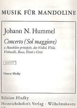 Johann Nepomuk Hummel Notenblätter Konzert G-Dur für Mandoline