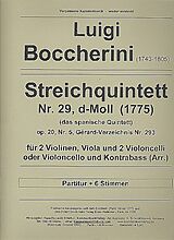 Luigi Boccherini Notenblätter Quintett d-Moll Nr.29 op.20,5 G293