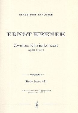 Ernst Krenek Notenblätter Konzert Nr.2 op.81 für Klavier