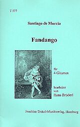 Santiago de Murcia Notenblätter Fandango für 4 Gitarren