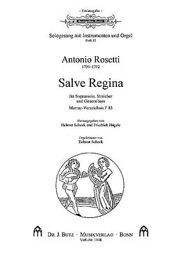 Antonio (Franz Anton Rössler) Rosetti Notenblätter Salve Regina F85