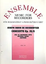 Joseph Bodin de Boismortier Notenblätter Konzert op.15,5 für 4-5 Blockflöten