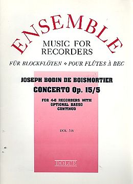 Joseph Bodin de Boismortier Notenblätter Konzert op.15,5 für 4-5 Blockflöten