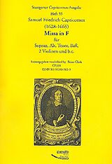 Samuel Friedrich Capricornus Notenblätter Missa in F