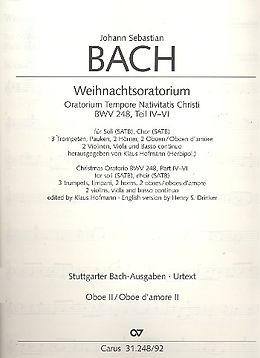 Johann Sebastian Bach Notenblätter Weihnachtsoratorium BWV248 Kantaten 4-6