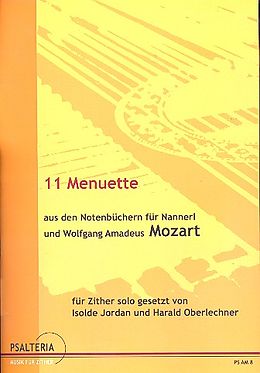 Leopold Mozart Notenblätter 11 Menuette aus den Notenbüchern für