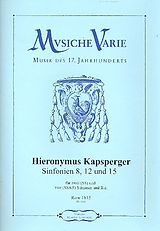Johann Hieronymus Kapsberger Notenblätter 3 Sinfonien für 2 und 4 Stimmen und Bc