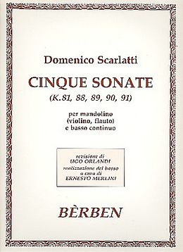 Domenico Scarlatti Notenblätter 5 Sonaten für Mandoline (Violine, Flöte)